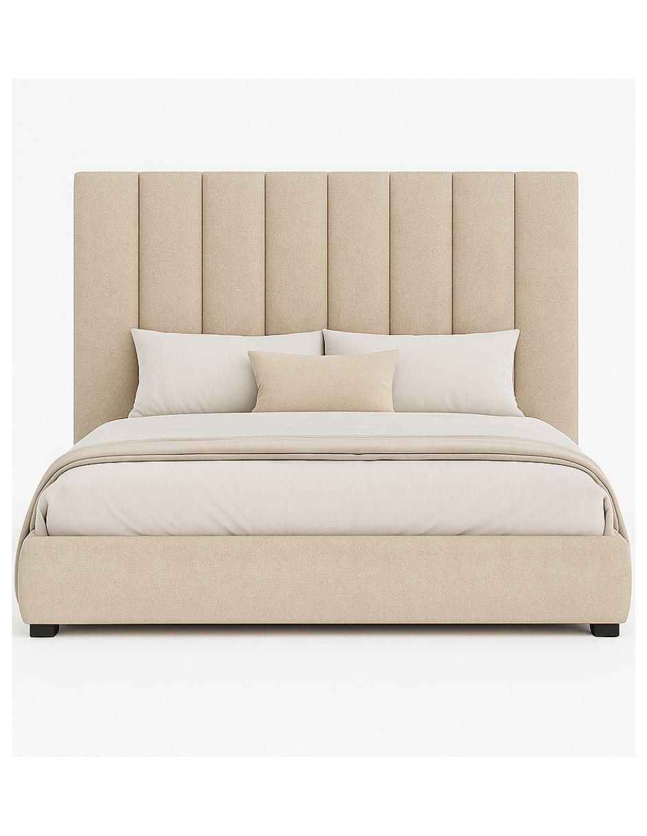 Cama Moder Luxury Kalahari con luz LED ambiental y patrones de cabecera de 30 cm de tela 8