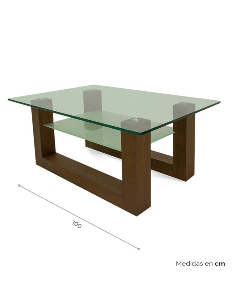 Mesa de centro armable Avek de vidrio 6