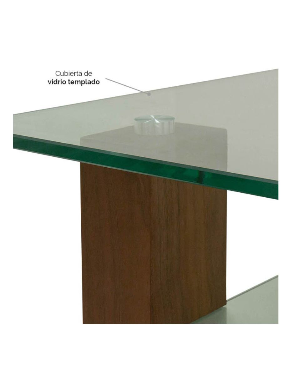 Mesa de centro armable Avek de vidrio 4