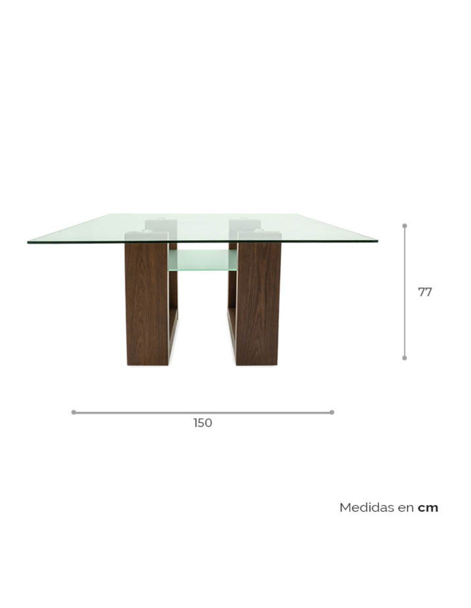 Mesa de comedor armable Avek de vidrio 6