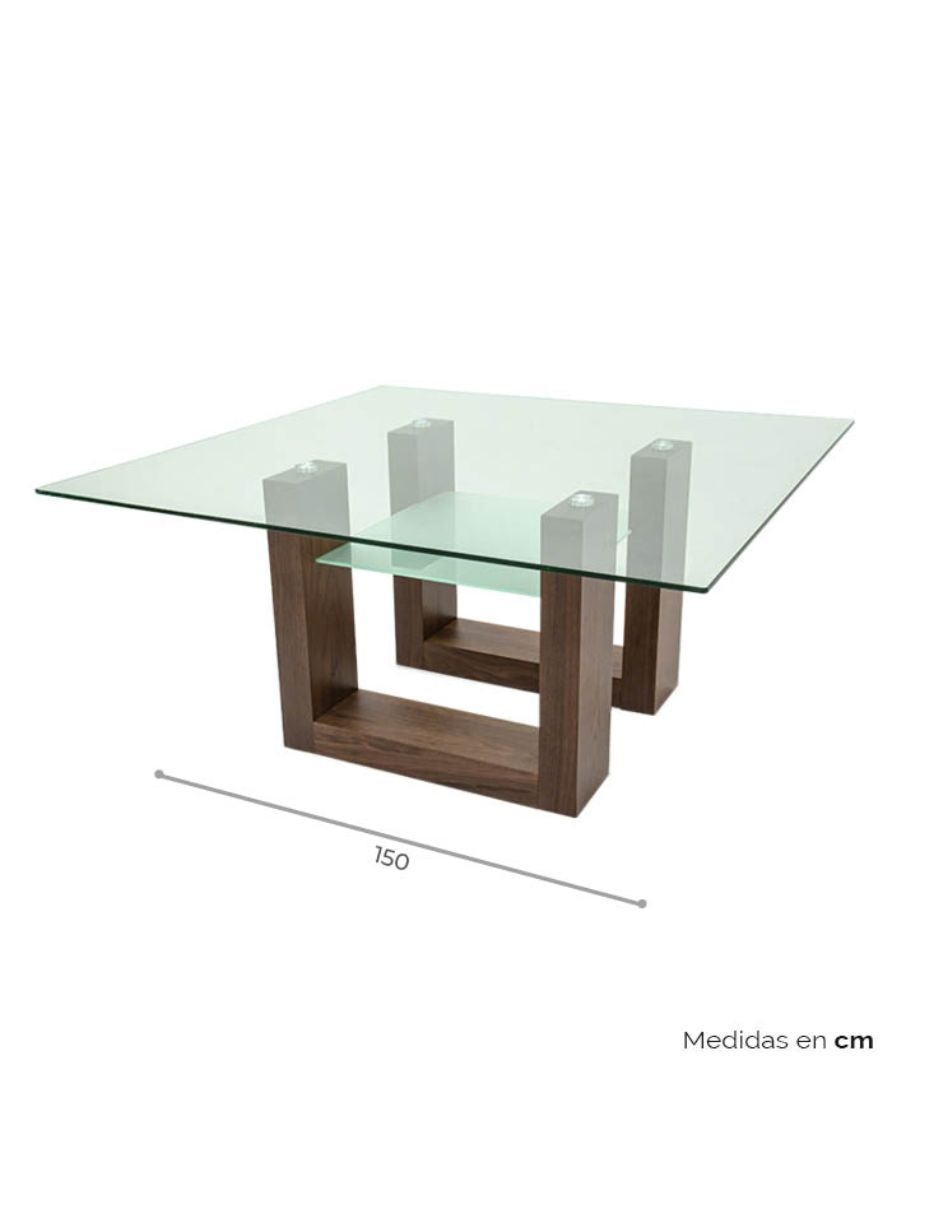 Mesa de comedor armable Avek de vidrio 7