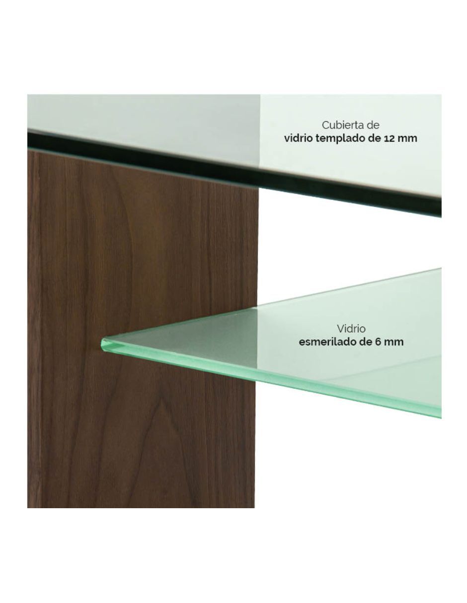 Mesa de comedor armable Avek de vidrio 5
