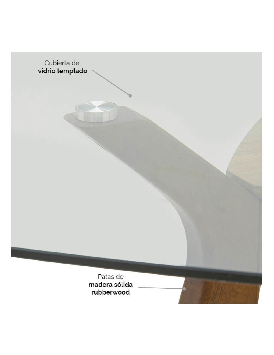Mesa de comedor armable Juko de vidrio 2