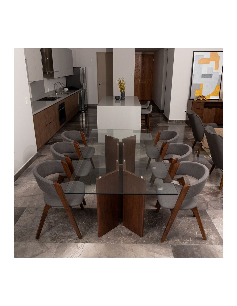 Mesa de comedor armable Ketro de vidrio 2