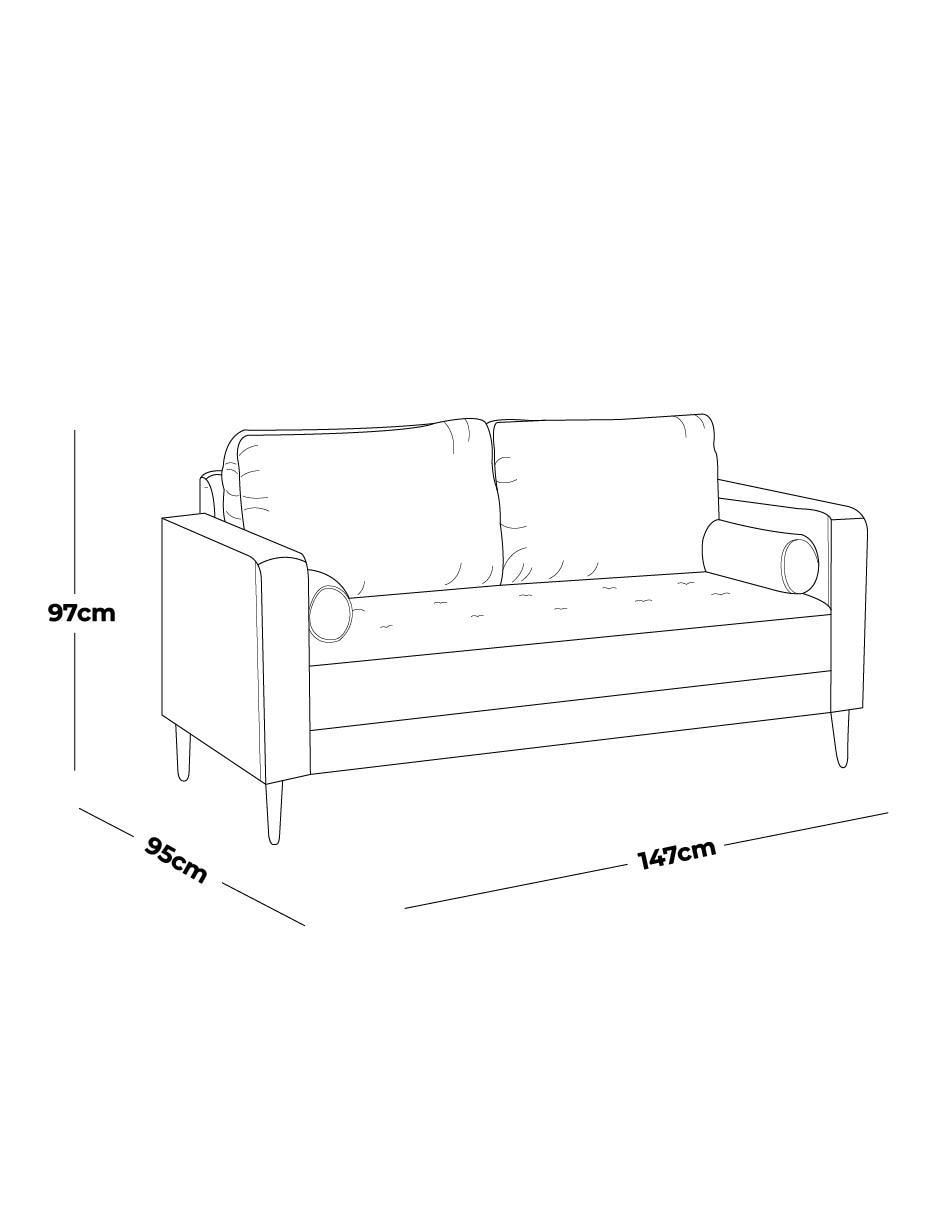 Love seat Arya de tela 3