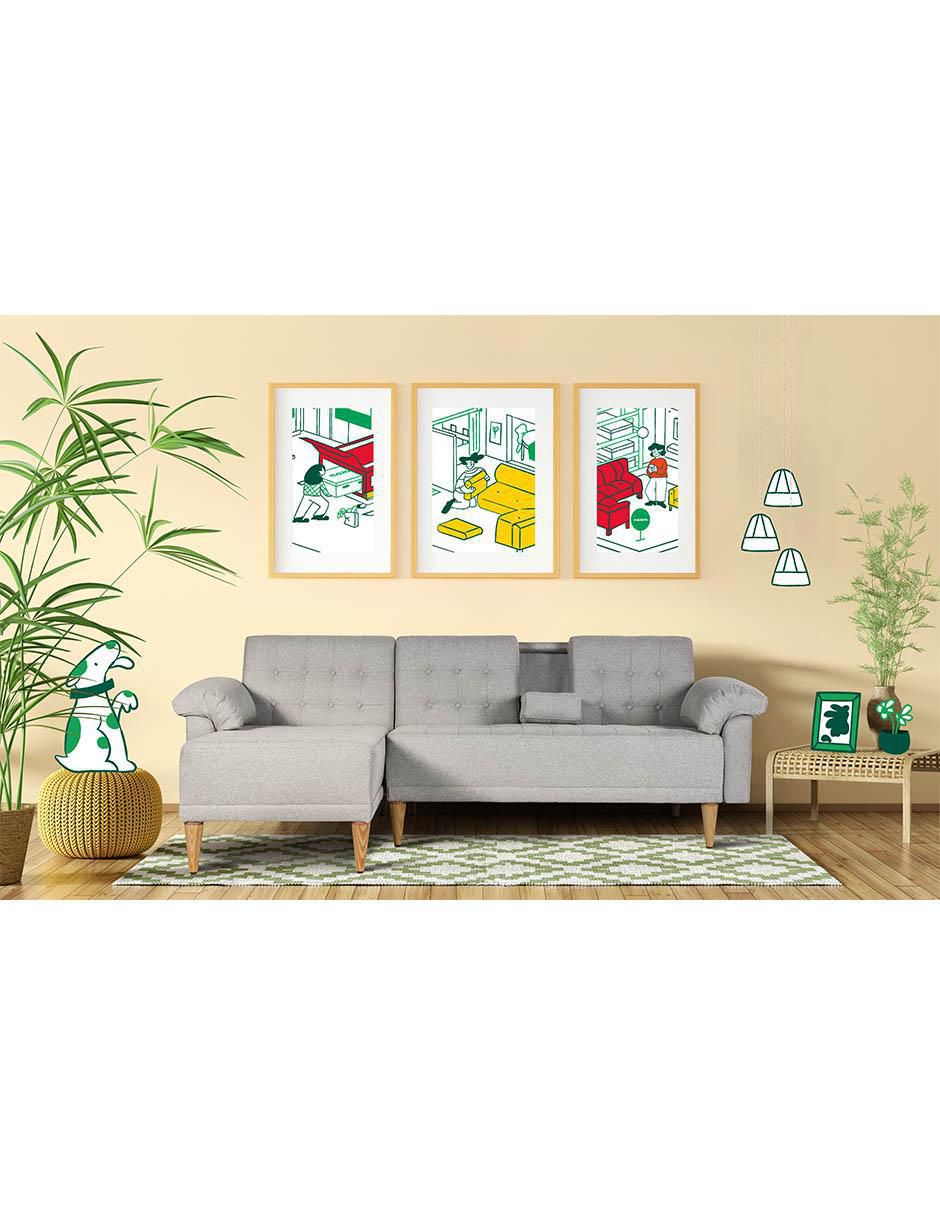 Sala Brunello con Memory Foam Reversible de lino 8