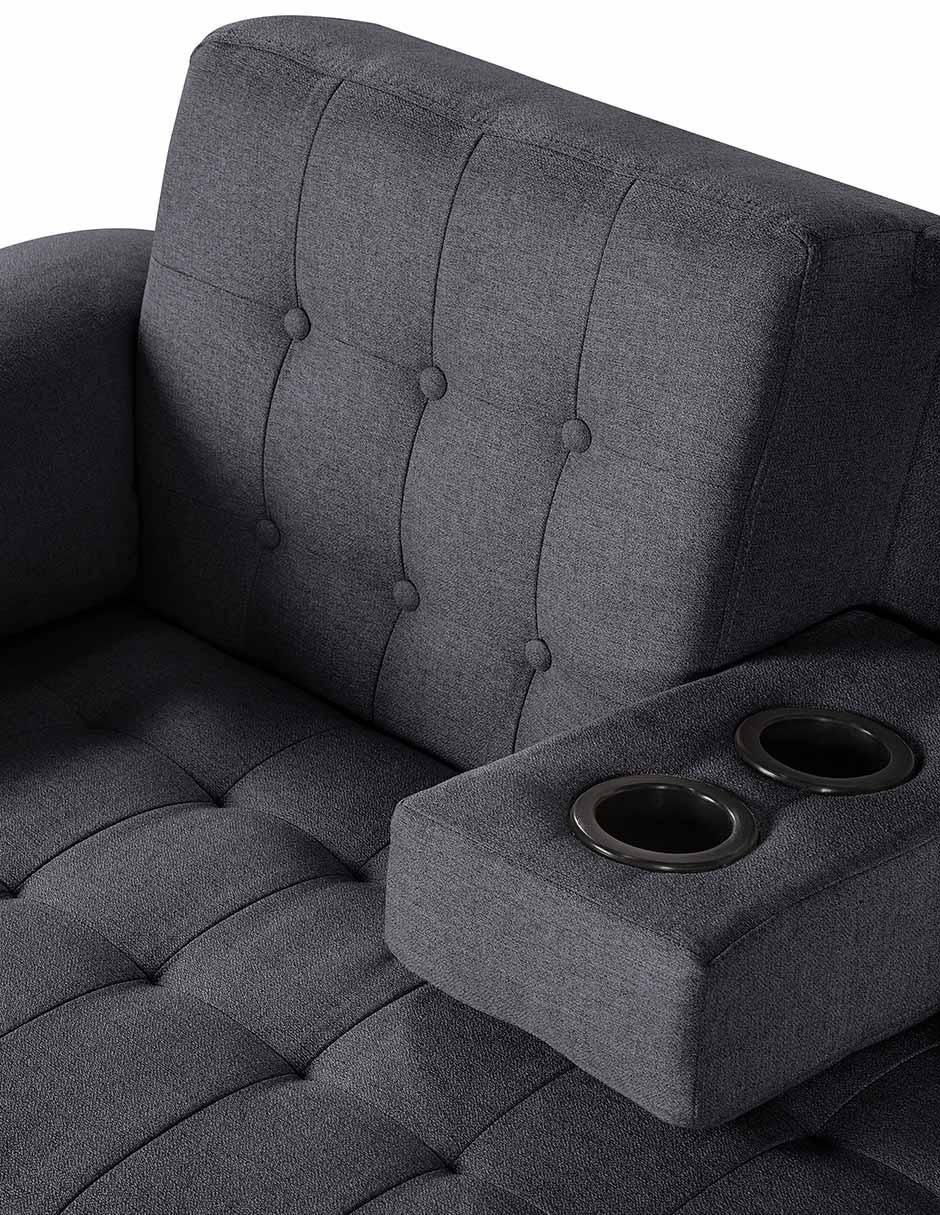Sala modular brunello con memory foam reversible makora "de" lino
