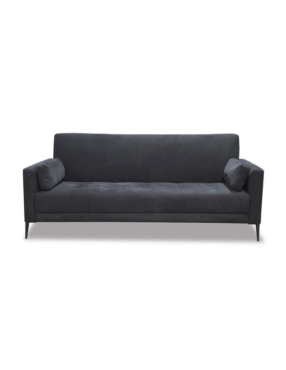 Sofá cama armable de madera y tela
