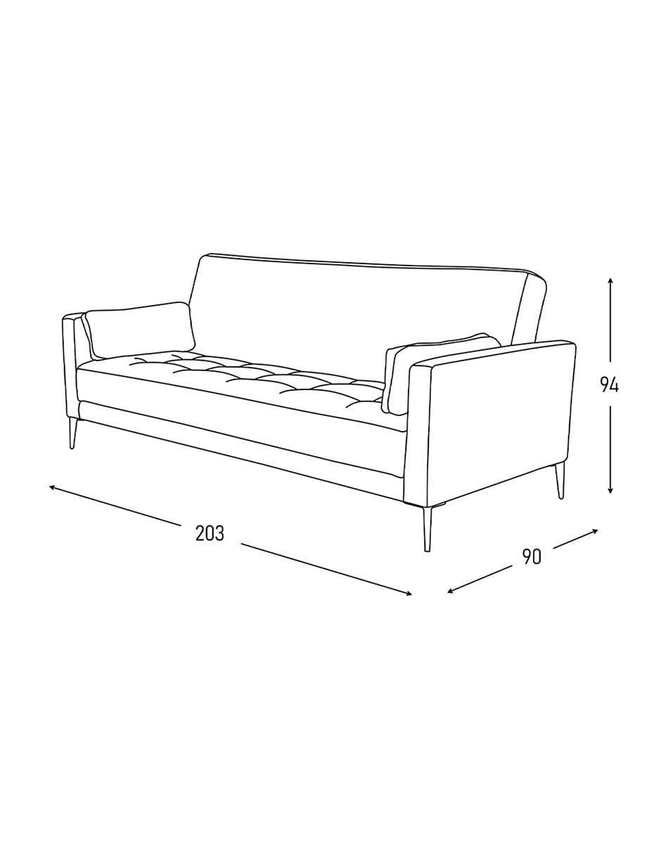 Sofá cama armable de madera y tela 5
