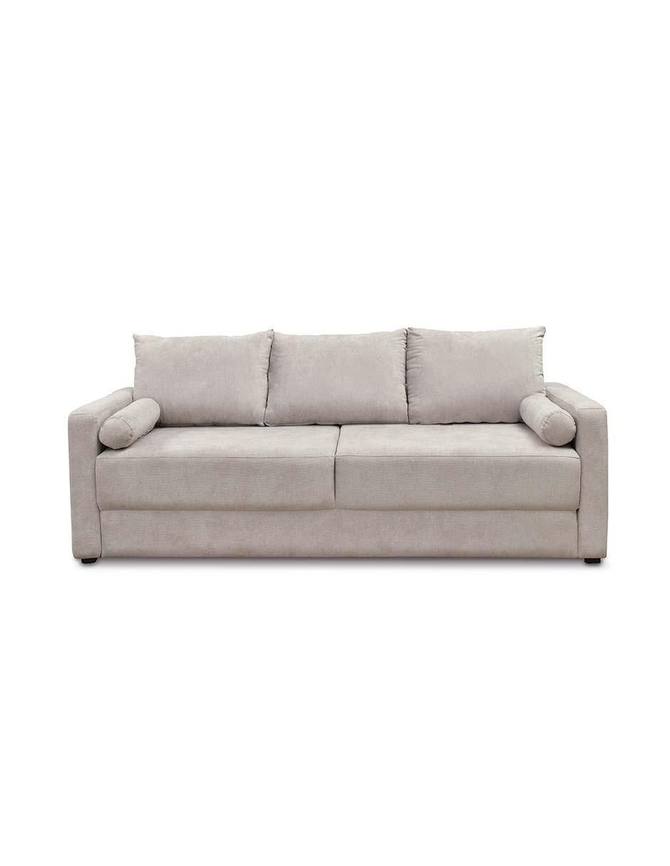 Sofá cama armable de madera y tela