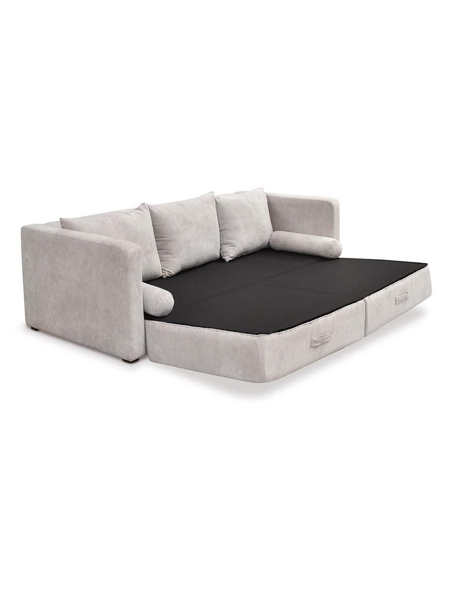 Sofá cama armable de madera y tela 2