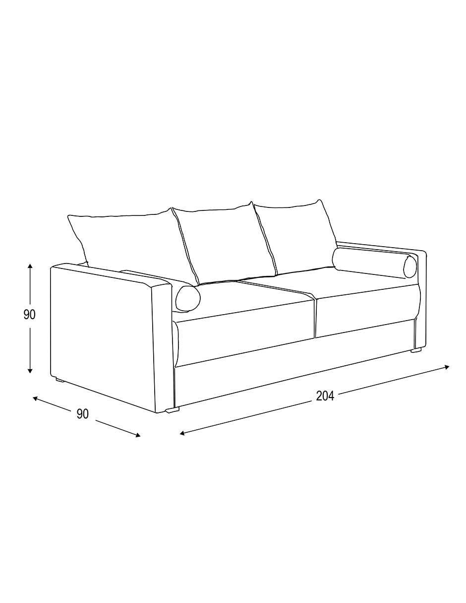 Sofá cama armable de madera y tela 5