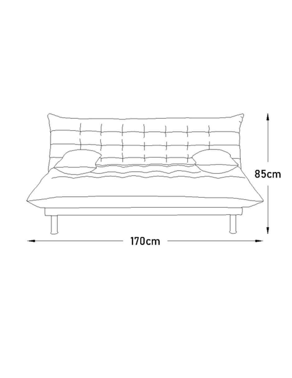 Sofá cama armable de madera y tela 2