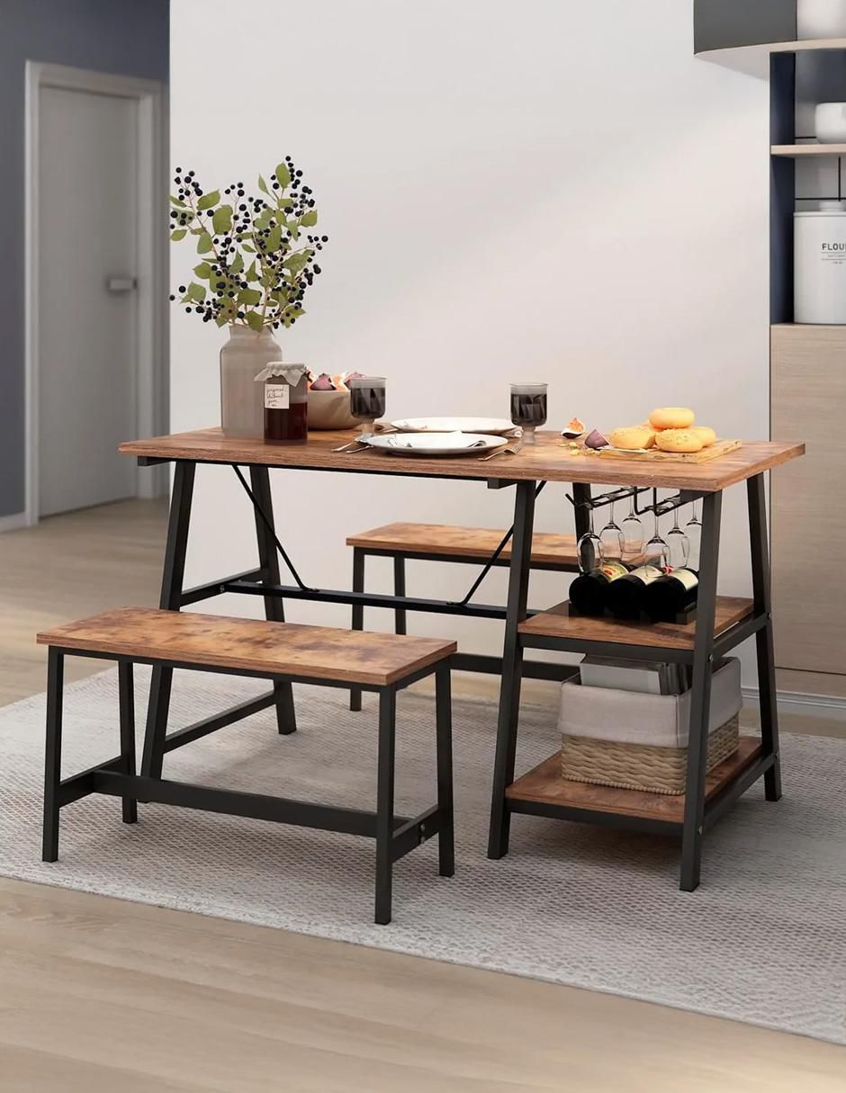 Mesa de comedor armable Dukka de mdf y melamina 8