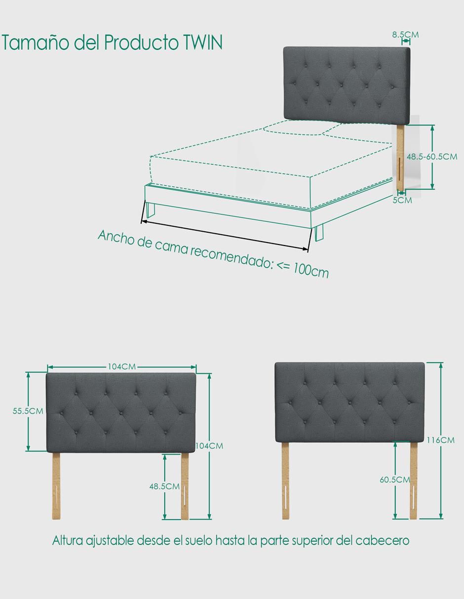 "cabecera/set cabecera" sí hydemu twin home make "de" madera