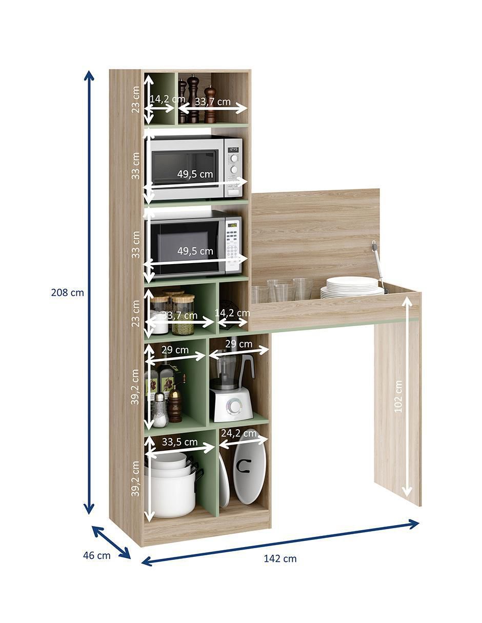 Librero armable multifuncional Smart de MDP 6