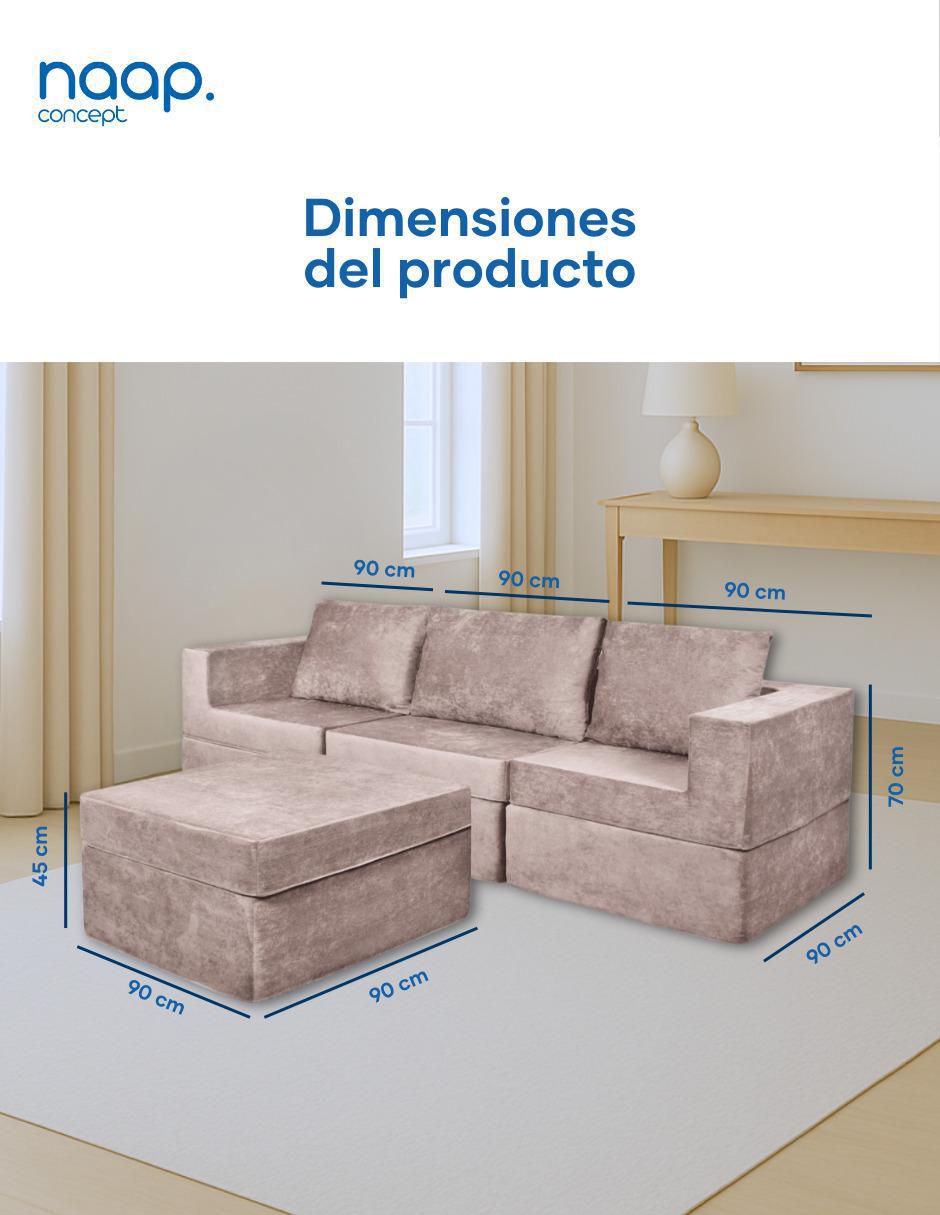 Sala modular California Catch 4 plazas de poliéster 8