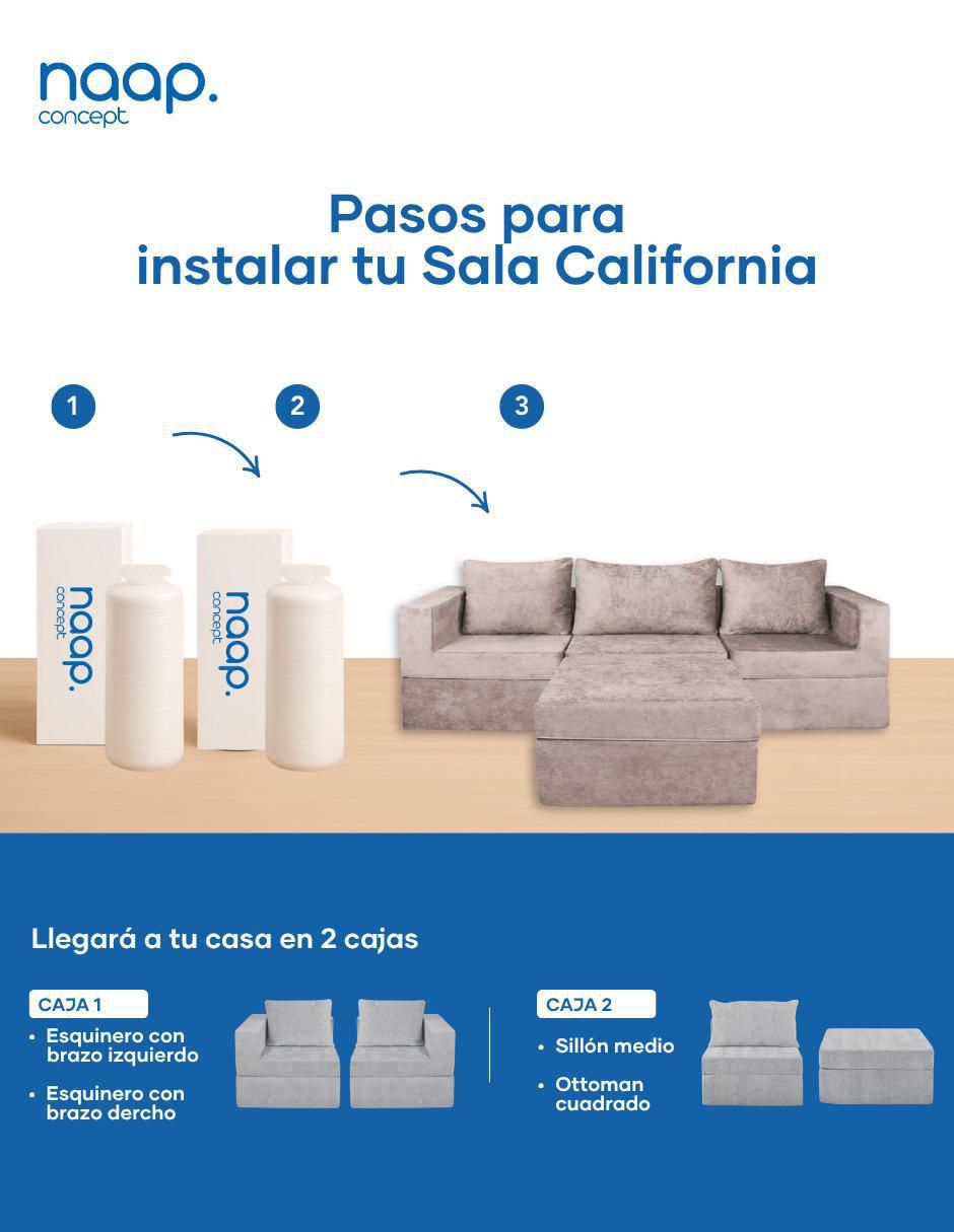 Sala modular California Catch 4 plazas de poliéster 5
