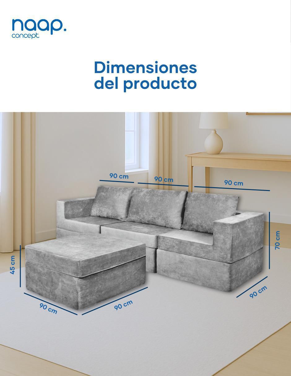 Sala modular california catch 4 plazas naap concept "de" poliéster