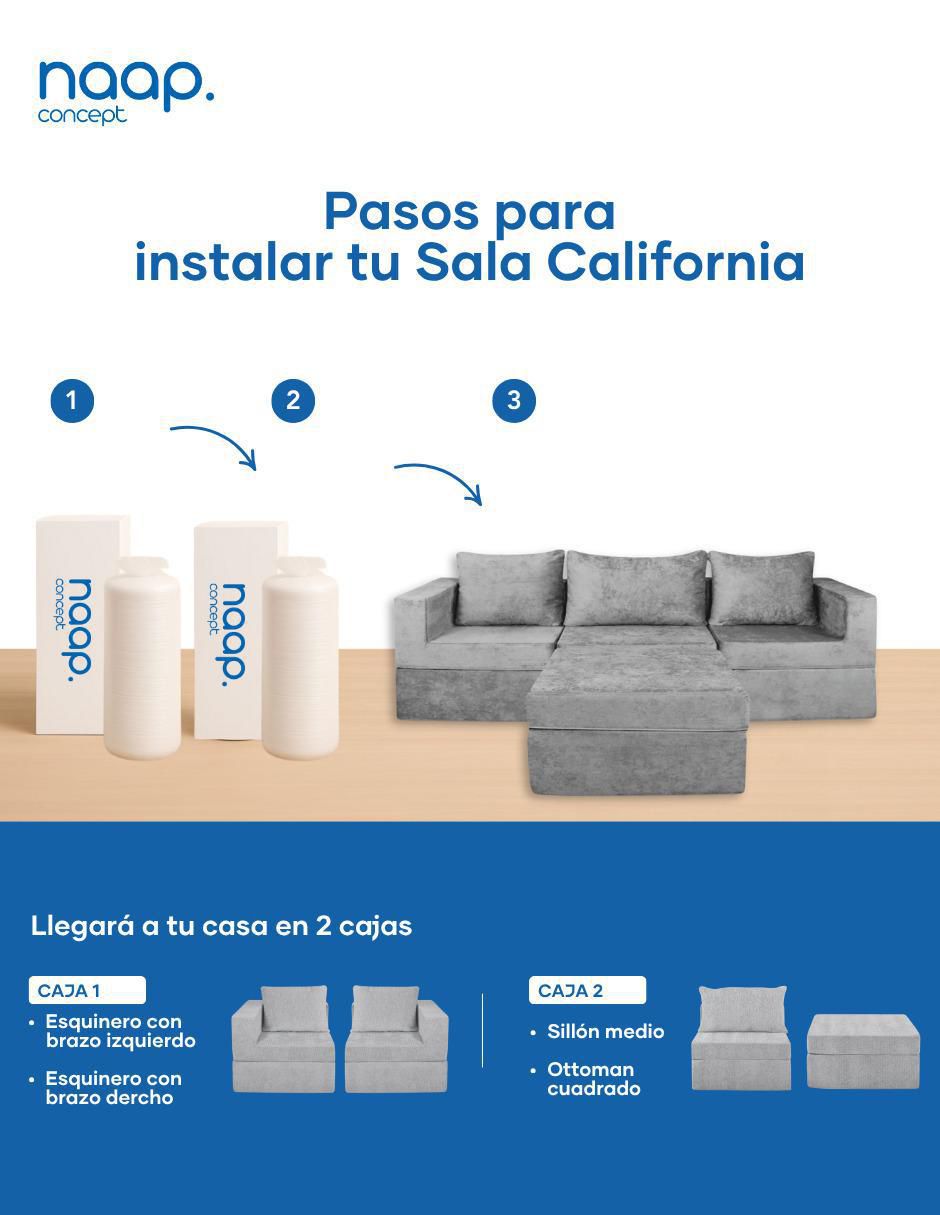 Sala modular california catch 4 plazas naap concept "de" poliéster