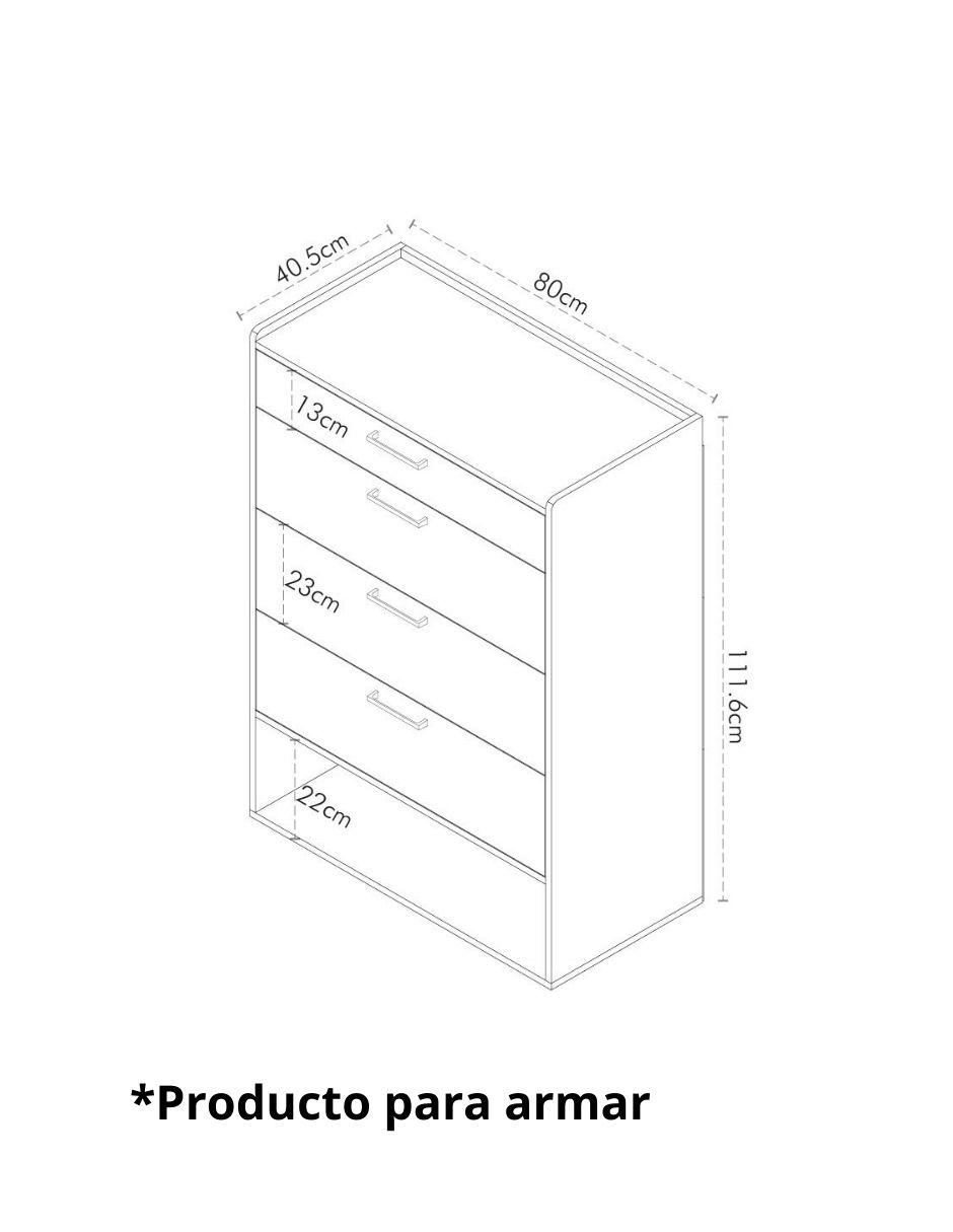 Cajonera armable Bali de MDF 7