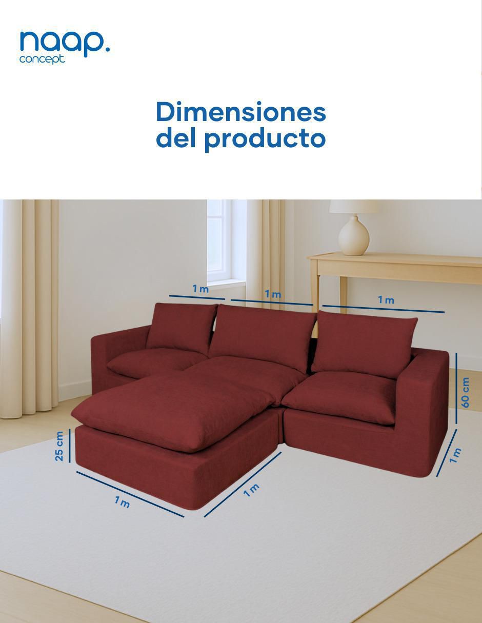 Sala modular Cloud 4 Módulos Elegante Tela Smooth de poliéster 2