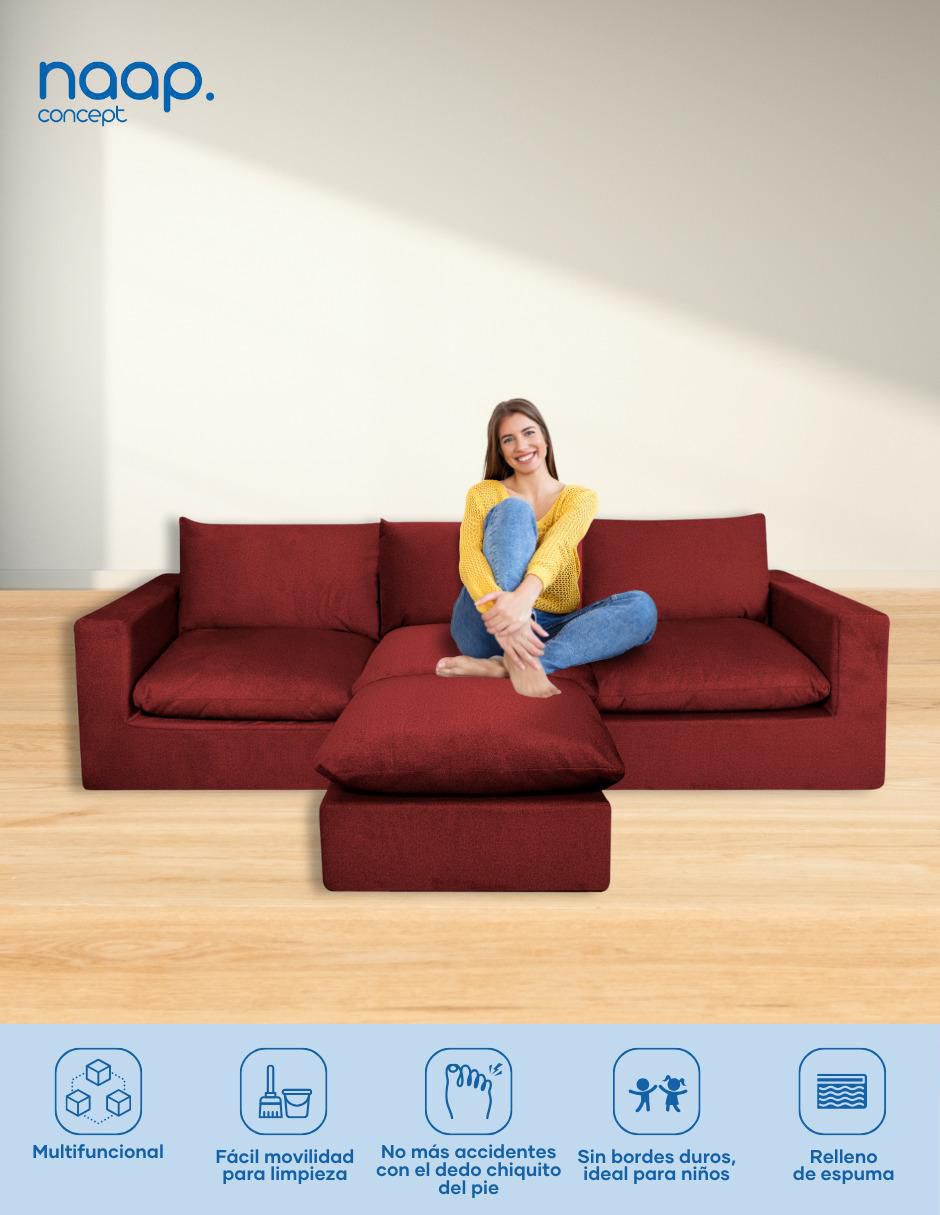 Sala modular Cloud 4 Módulos Elegante Tela Smooth de poliéster 4
