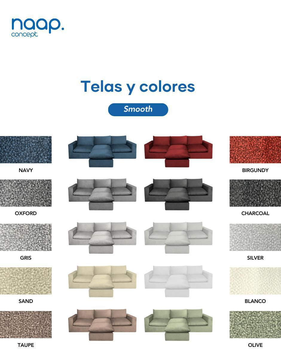 Sala modular Cloud 4 Módulos Elegante Tela Smooth de poliéster 7