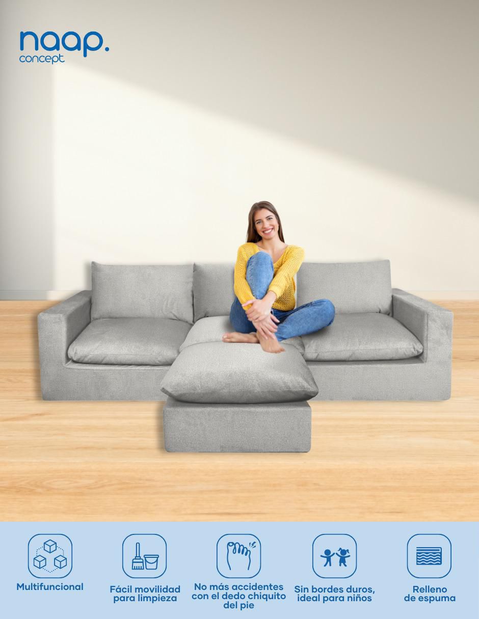 Sala modular cloud 4 módulos elegante tela smooth naap concept "de" poliéster