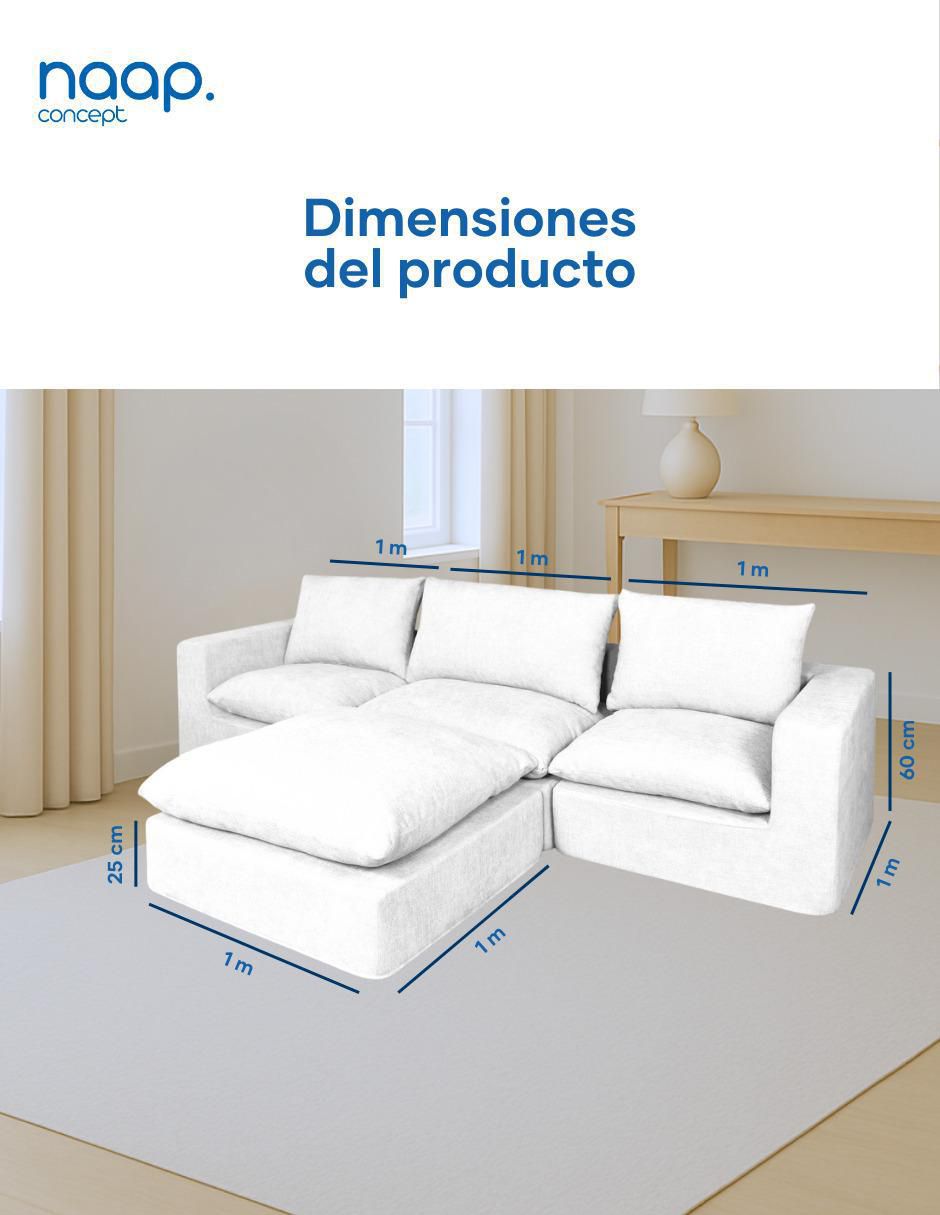 Sala modular Cloud 4 Módulos Elegante Tela Smooth de poliéster 8