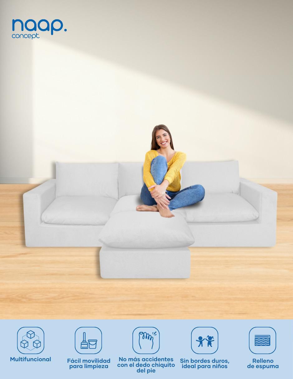 Sala modular Cloud 4 Módulos Elegante Tela Smooth de poliéster 3