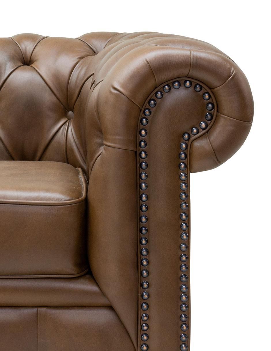Sala 3 piezas Chesterfield de piel 4
