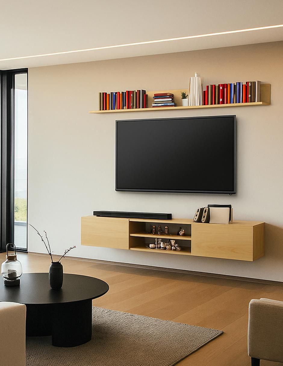 Mueble flotante para tv armable Asheville de melamina 6