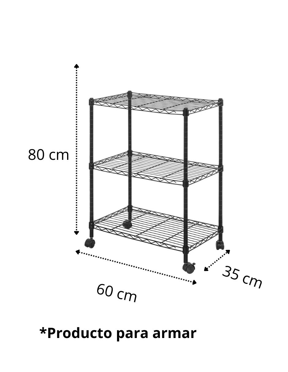Carro de servicio áreas múltiples Enna aluminio 5