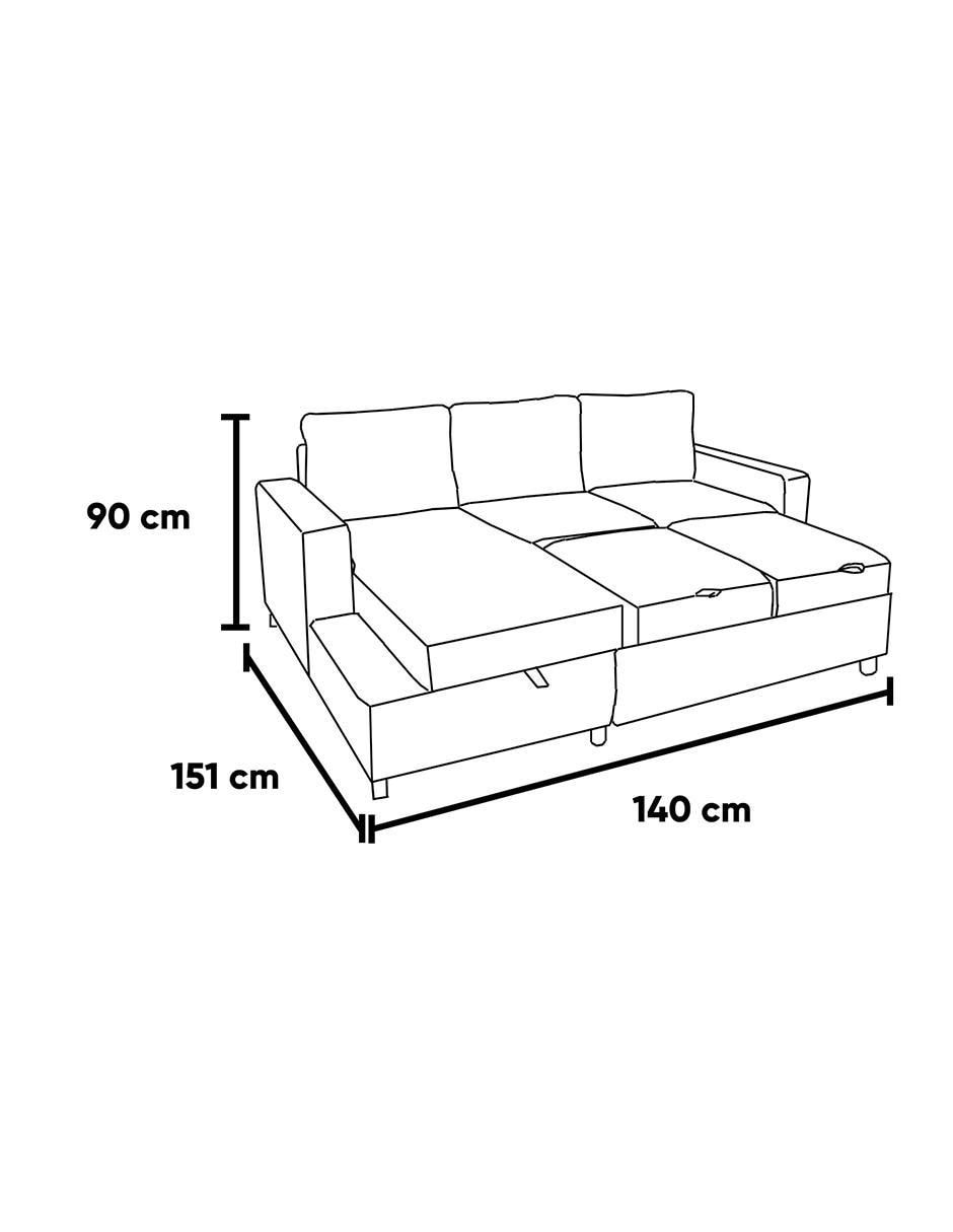 Sala modular izquierda Anete de velvet 7