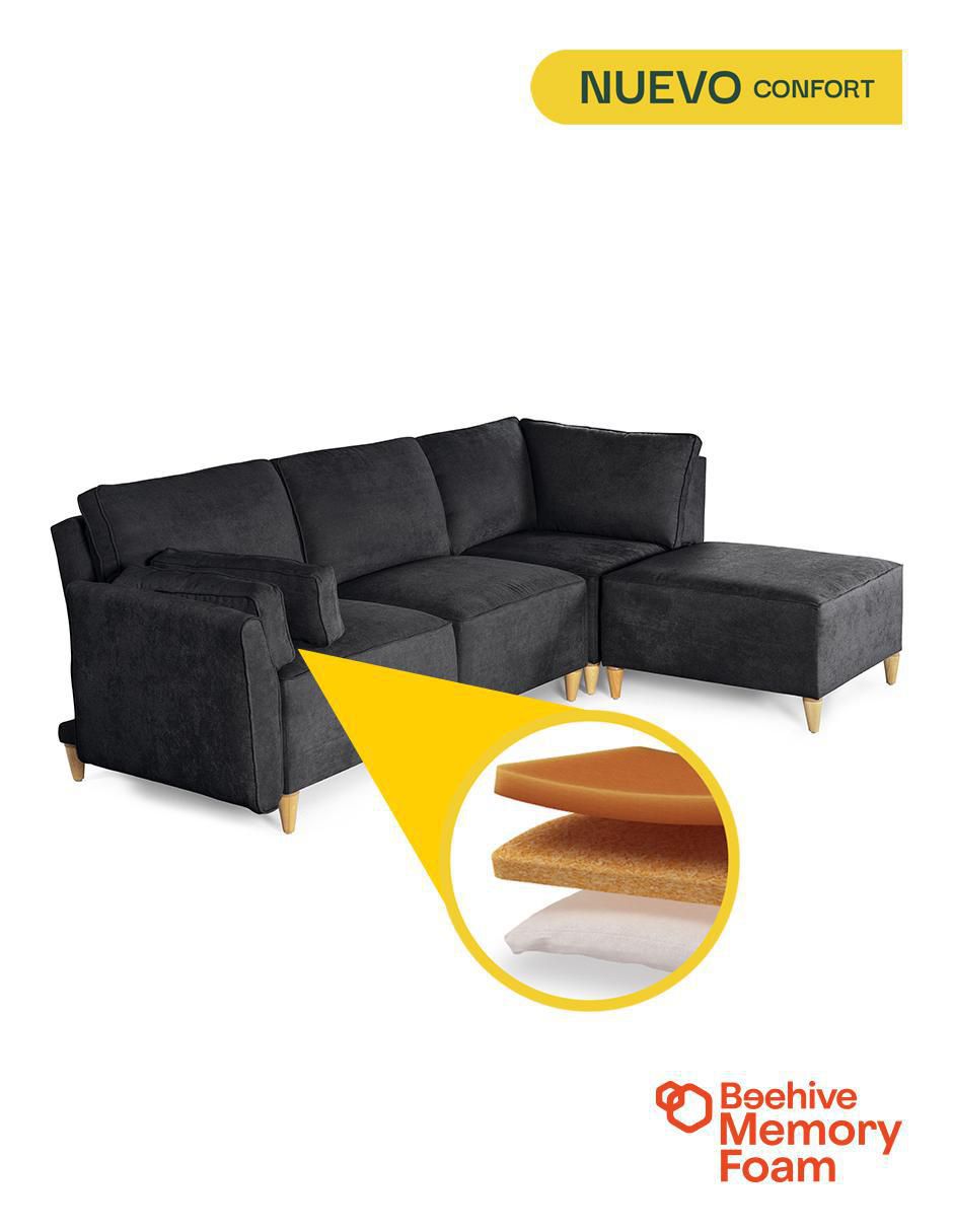 Sala modular morelli de 4 módulos memory foam reclinable a 3 posiciones makora "de" chenille
