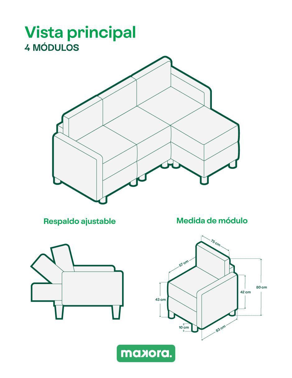 Sala modular Everyn de chenille 4