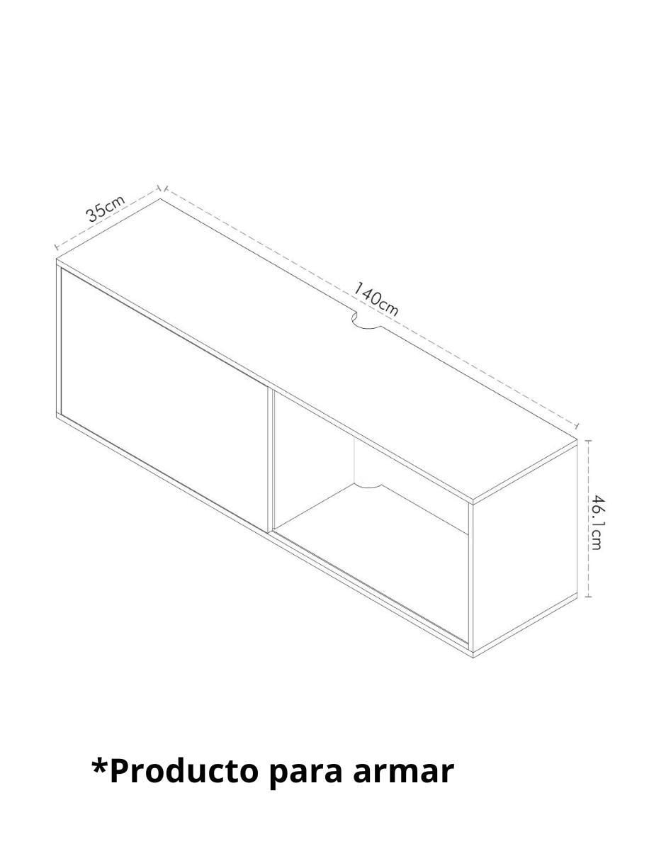 Mueble flotante para TV armable Bernal de MDF 7