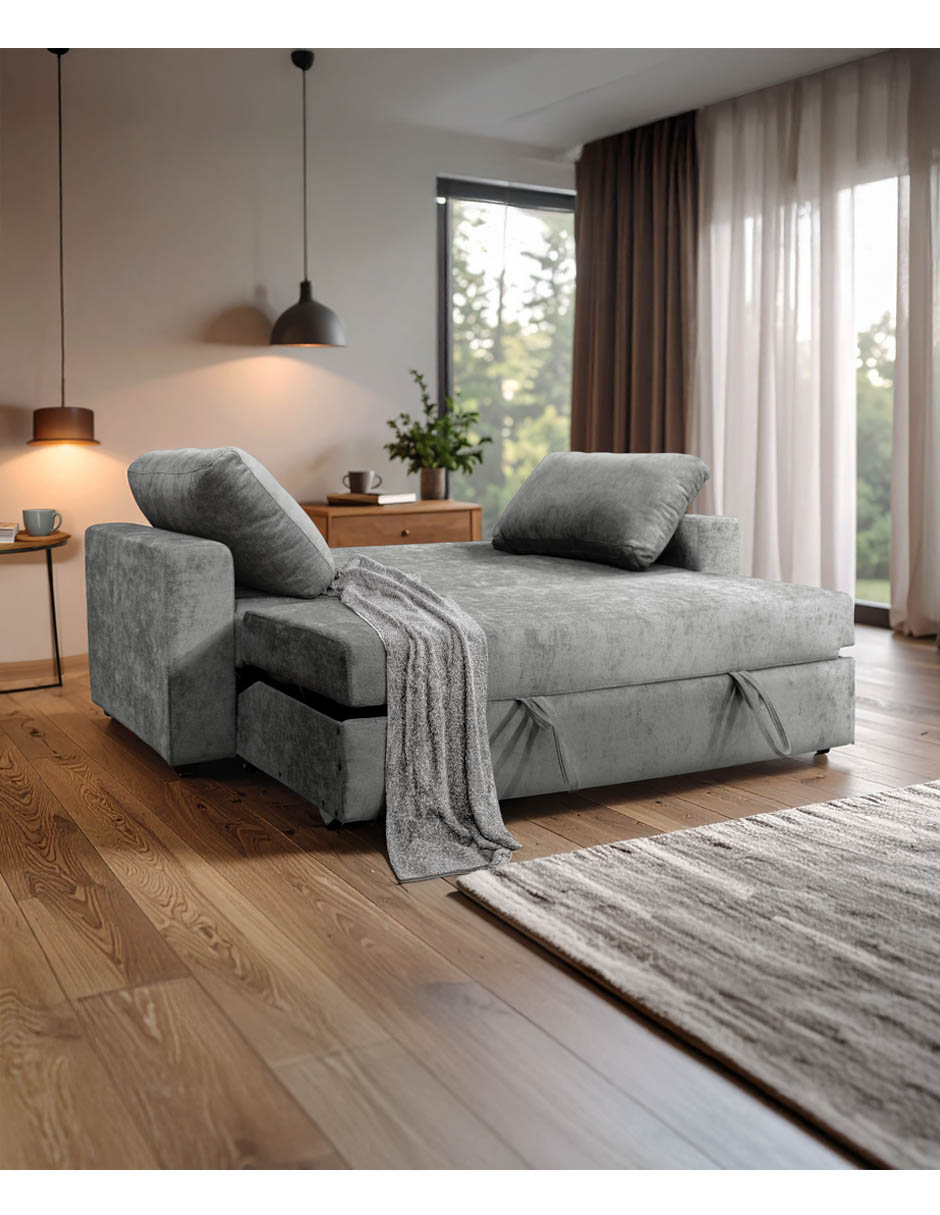 SOFÁ CAMA TRINITY 2 HERRAJES TEL, GRIS
