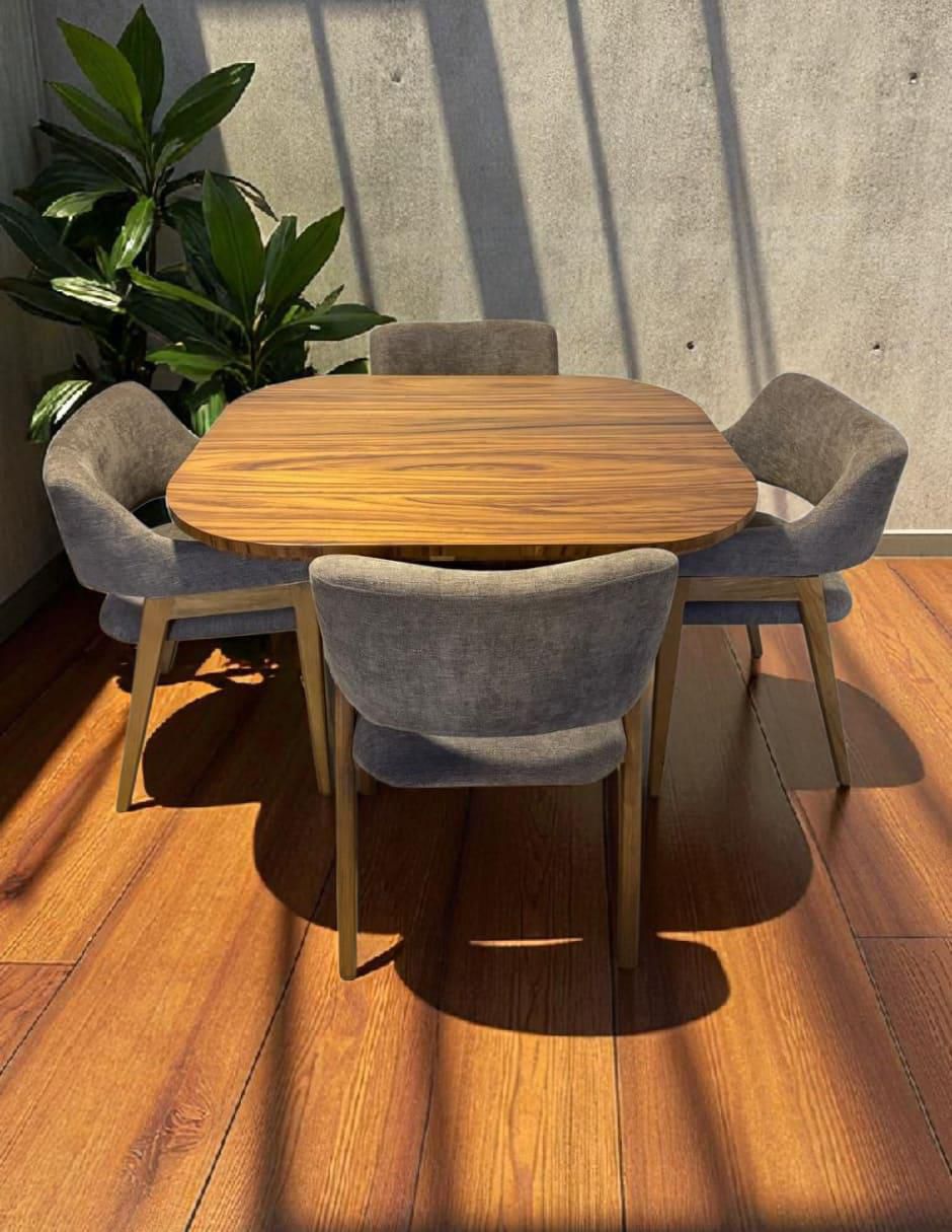 Comedor para 4 personas de madera de parota 2