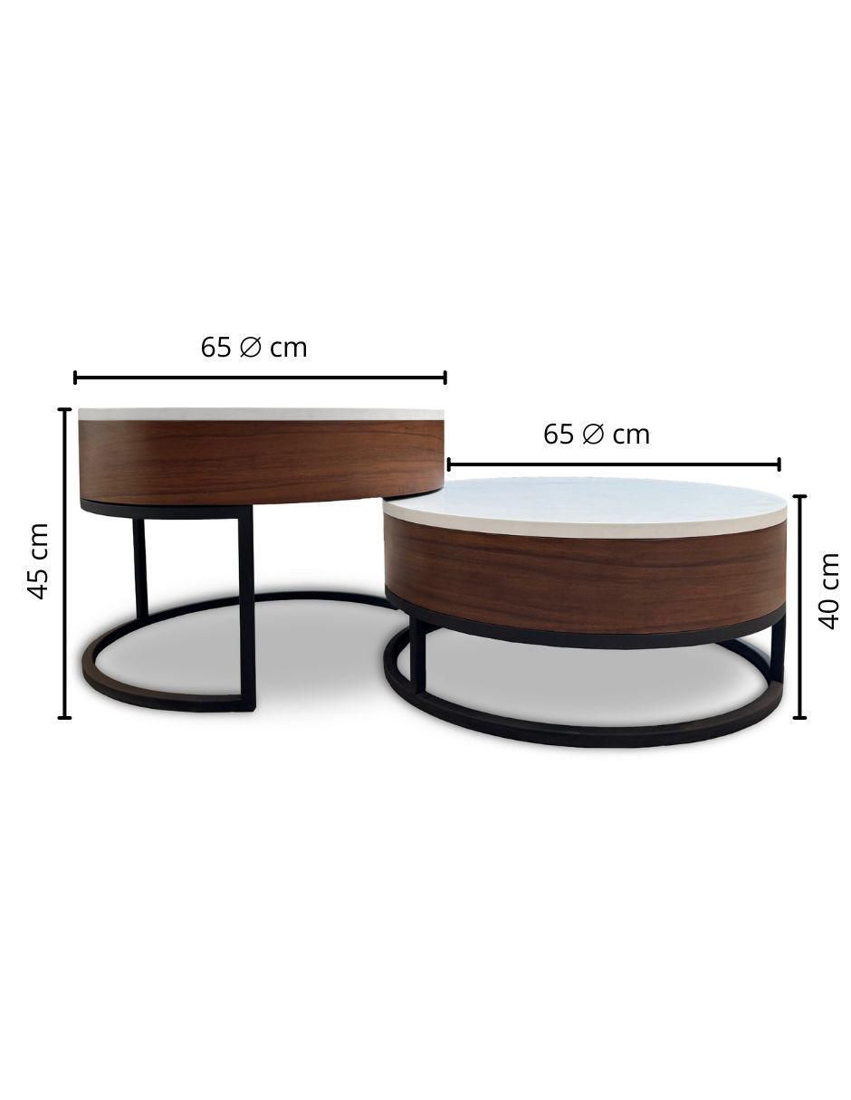Set mesa de centro Casoria de madera parota 5