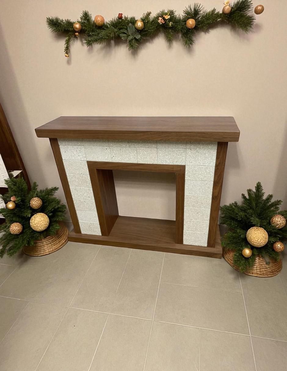 Chimenea decorativa de chapa madera 3
