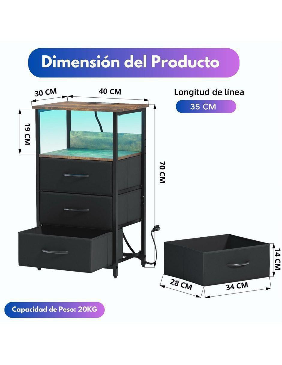 Mesa auxiliar armable de MDF y madera 8
