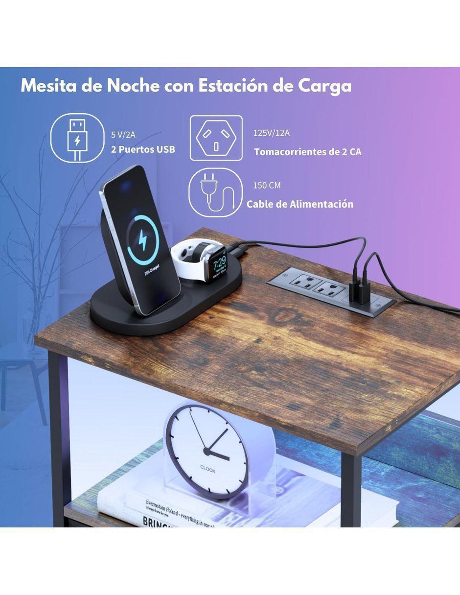 Mesa auxiliar armable de MDF y madera 4