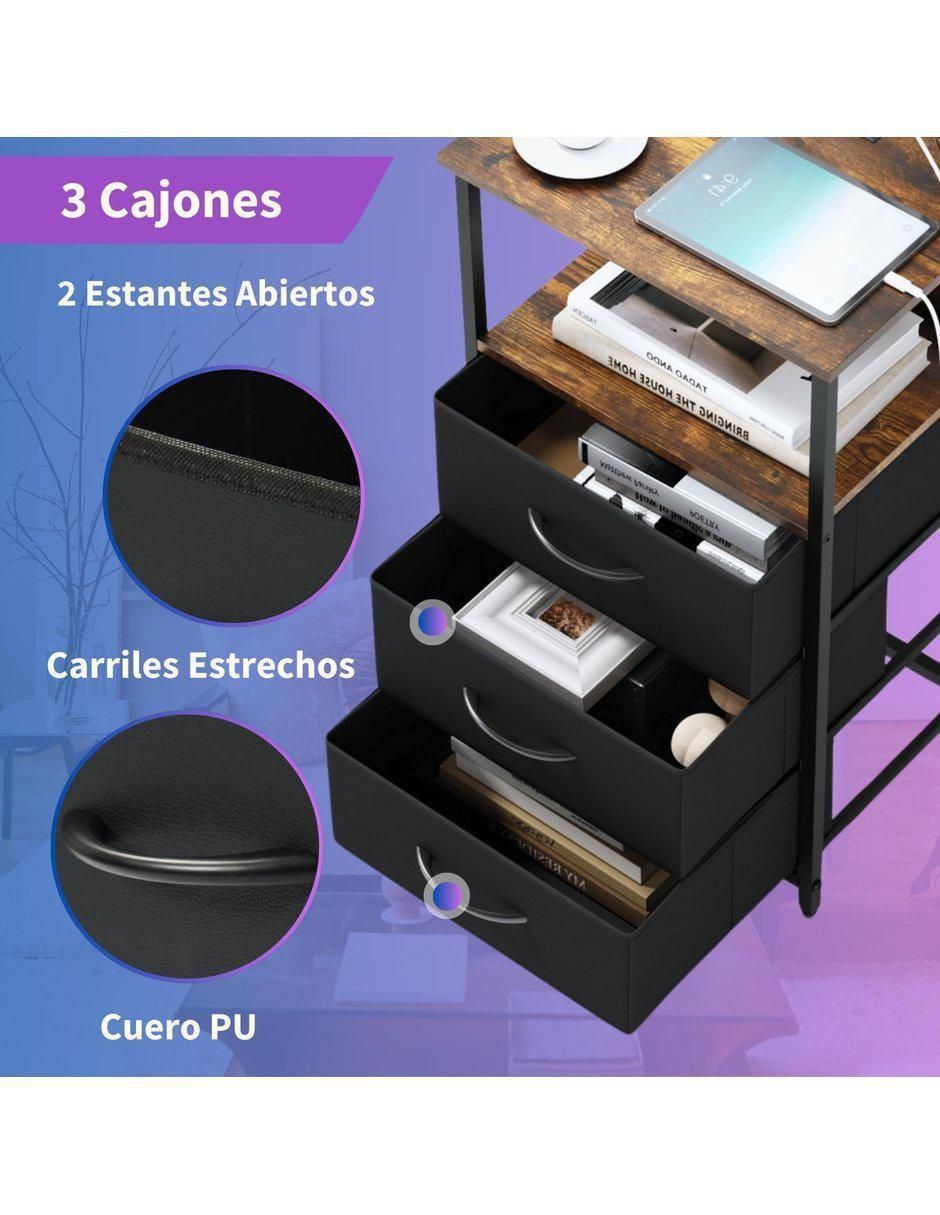 Mesa auxiliar armable de MDF y madera 6