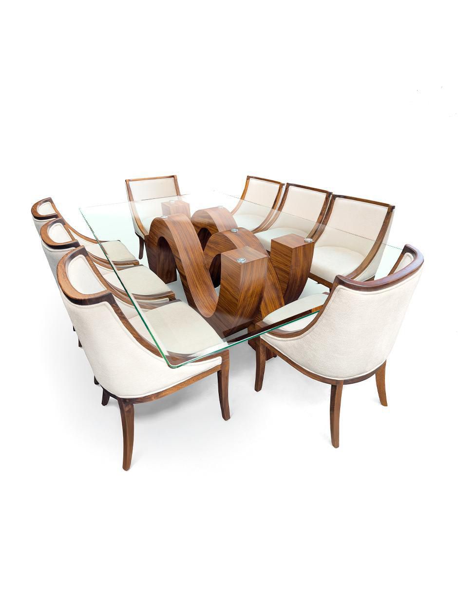 Comedor Always para 8 personas de cristal y madera