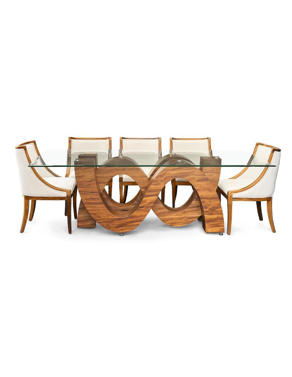 Comedor Always para 8 personas de cristal y madera 2