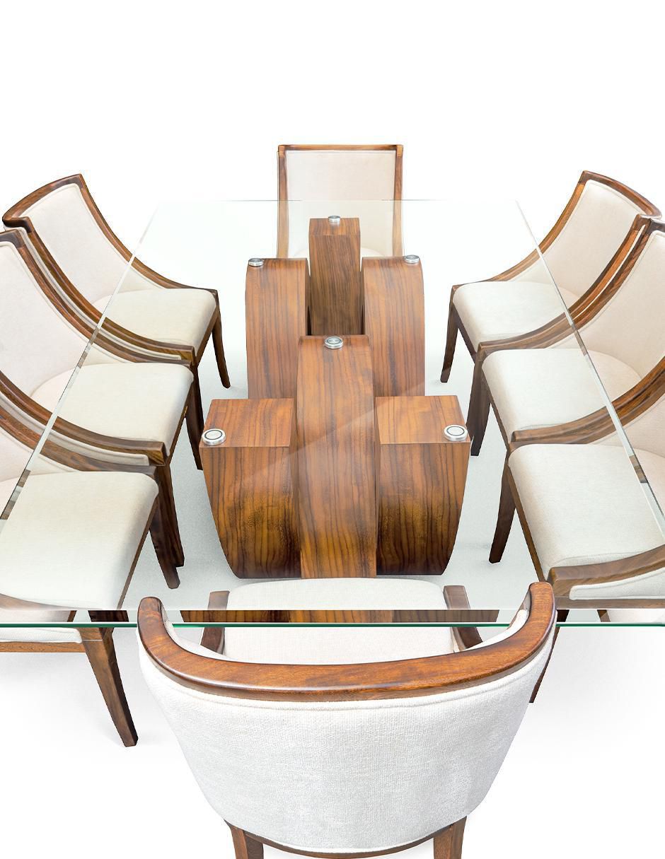 Comedor Always para 8 personas de cristal y madera 4