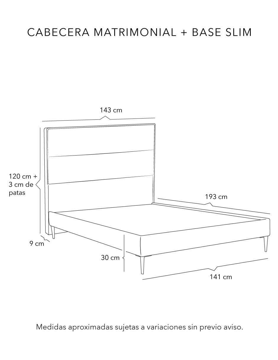 Cama Ibiza Slim de madera y tela