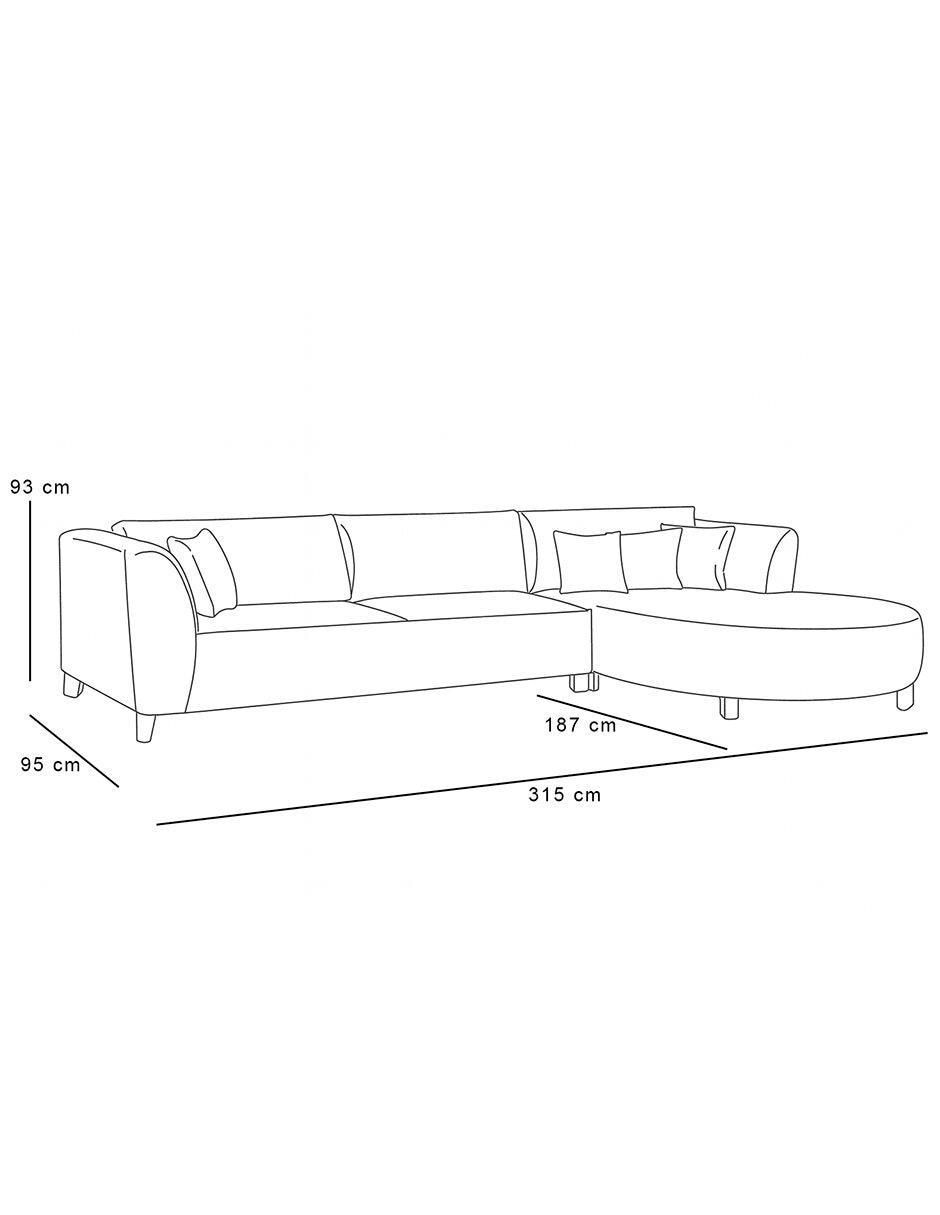 Sala modular derecha Sahar beige de chenille 4